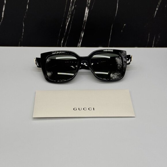 NEW GG1690SK 001 GUCCI SUNGLASSES SHINY BLACK WOMEN EYEWEAR GUCCI - Picture 14 of 15